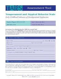 Temperament and Atypical Behavior Scale (TABS) Assessment Tool