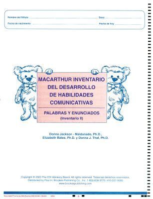 Larry Fenson, Philip S Dale, Steven Reznick, Donna Jackson-Maldonado - Macarthur Communicative Development Inventories (Cdis)  Inventario II: Palabras Y Enunciados (Package of 25), Häftad. Tillgänglighet: Tillfälligt slut