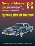 General Motors covering Cadillac Eldorado (71-85), Cadillac Seville (80-85), Oldsmobile Toronado (71-85), & Buick Riviera (79-85) all with petrol engines Haynes Repair Manual (USA)