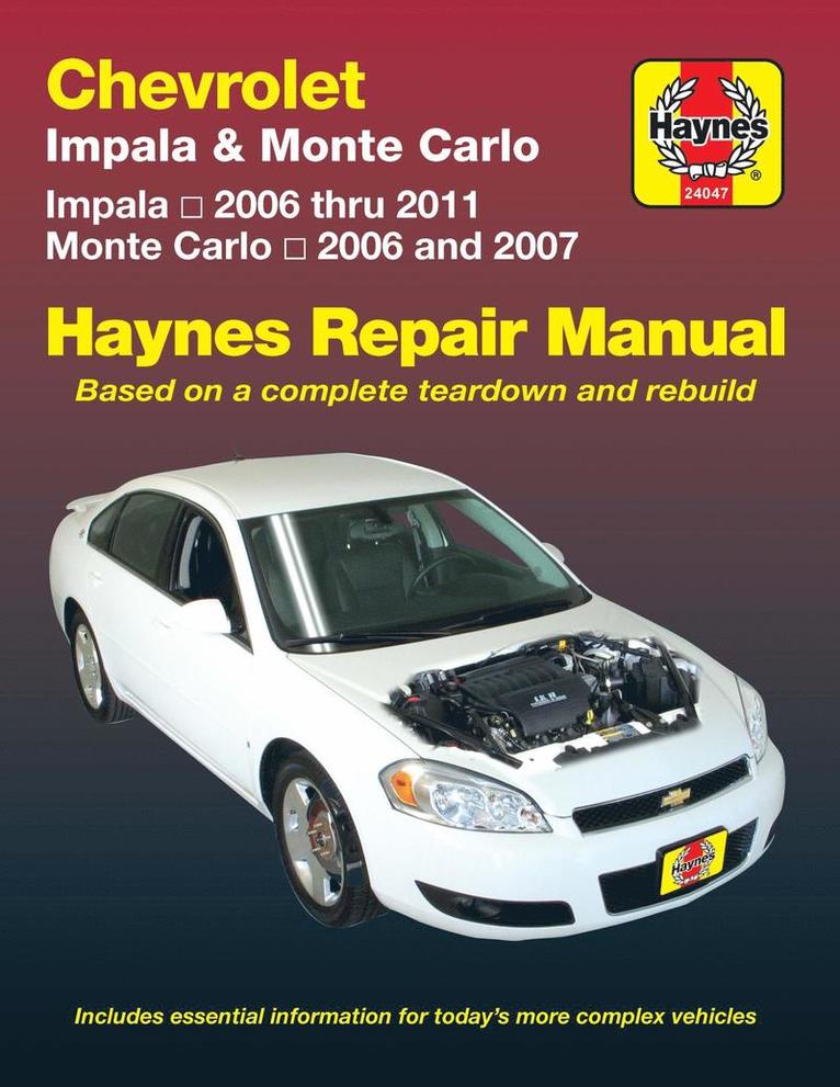 Haynes Publishing - Chevrolet Impala (2006-2011) & Monte Carlo (2006-2007) Haynes Repair Manual (USA), Häftad