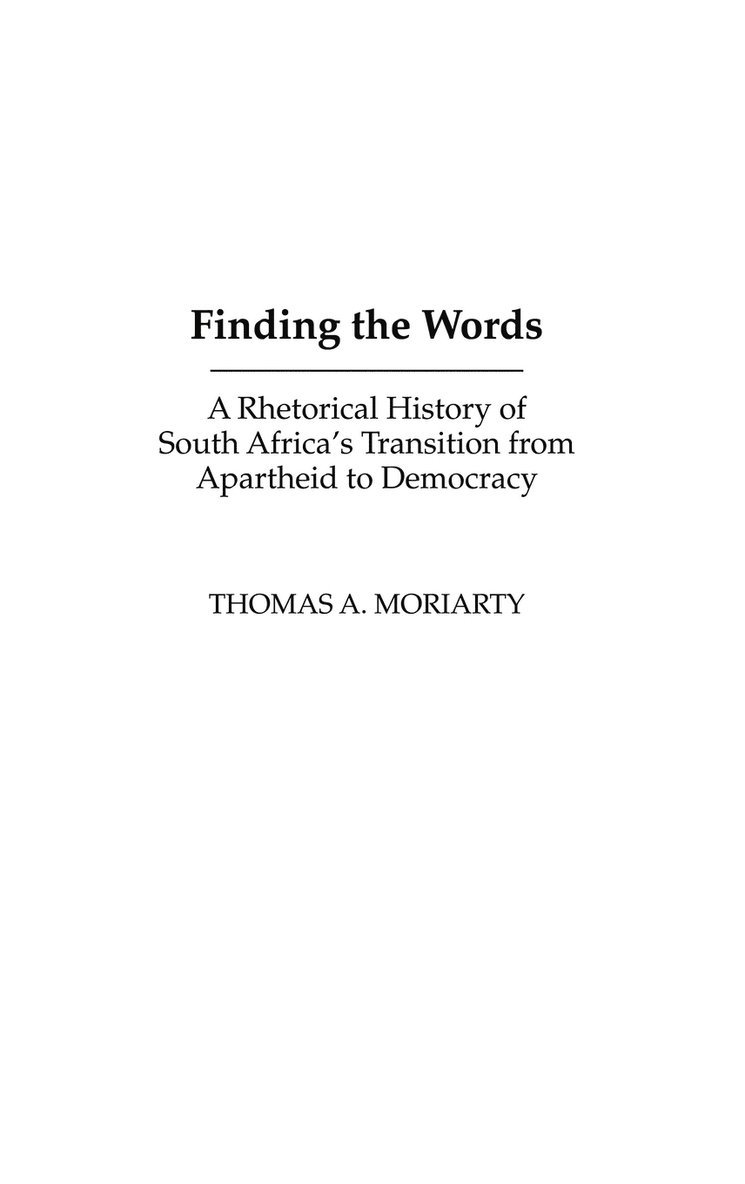 Thomas Moriarty - Finding the Words, Inbunden