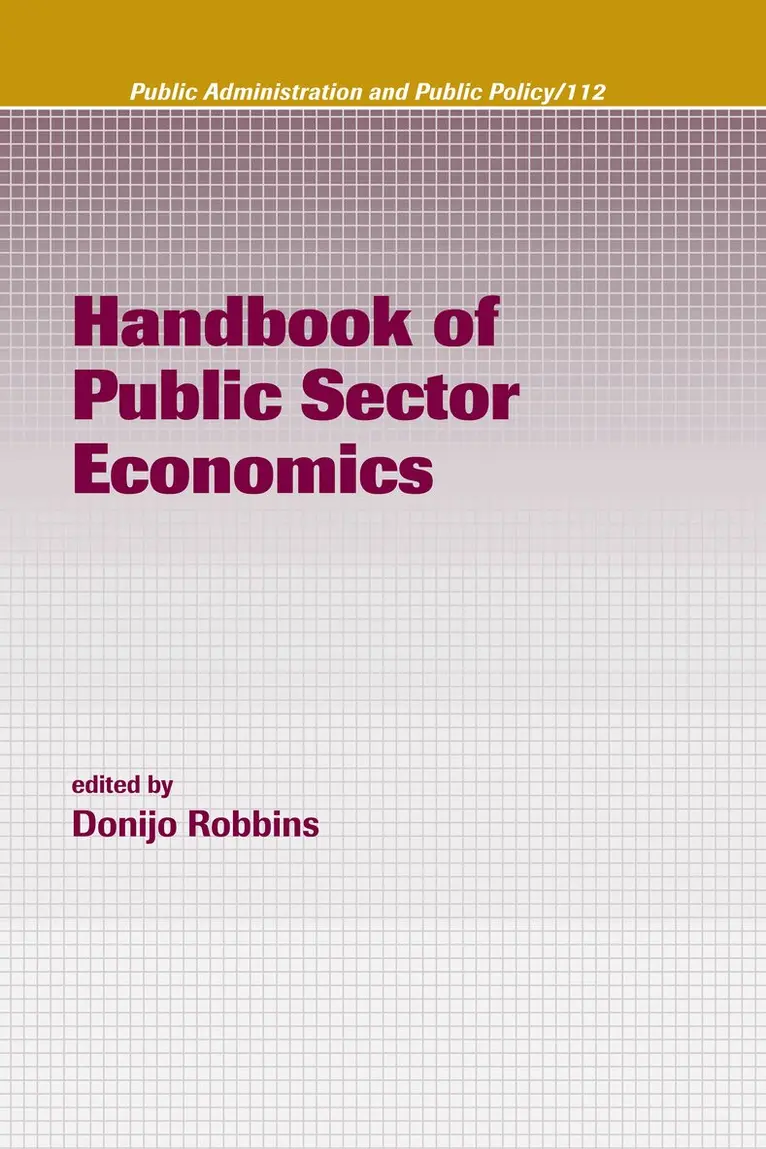Donijo Robbins - Handbook of Public Sector Economics, Inbunden. Tillgänglighet: Lägg i varukorg