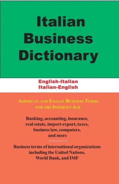 Morry Sofer - Italian Business Dictionary, E-bok