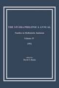 The Studia Philonica Annual, IV, 1992