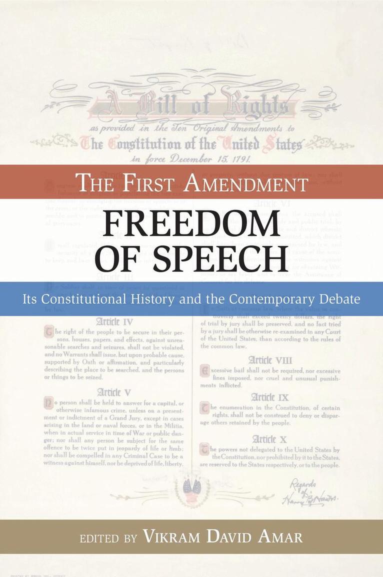 Vikram David Amar - First Amendment, Freedom of Speech, Häftad