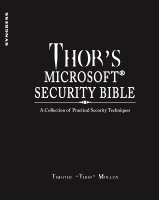 Timothy "Thor" Mullen - Thor's Microsoft Security Bible, Inbunden