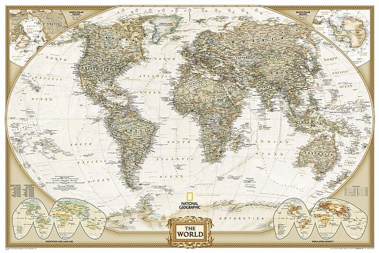 National Geographic Maps - World Executive, Poster Size, Tubed, Övrigt. Tillgänglighet: Lägg i varukorg