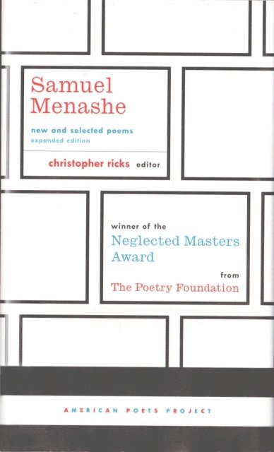 Samuel Menashe, Christopher Ricks - Samuel Menashe: New and Selected Poems, E-bok