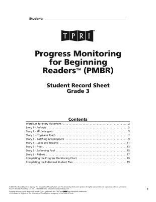 Brookes Publishing co - PMBR Student Record Sheets, Häftad. Tillgänglighet: Tillfälligt slut