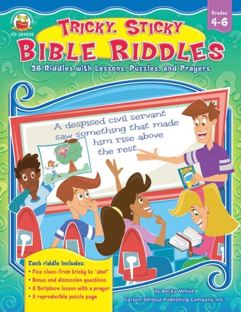 Becky White - Tricky, Sticky Bible Riddles, Grades 4 - 6, E-bok. Tillgänglighet: Lägg i varukorg