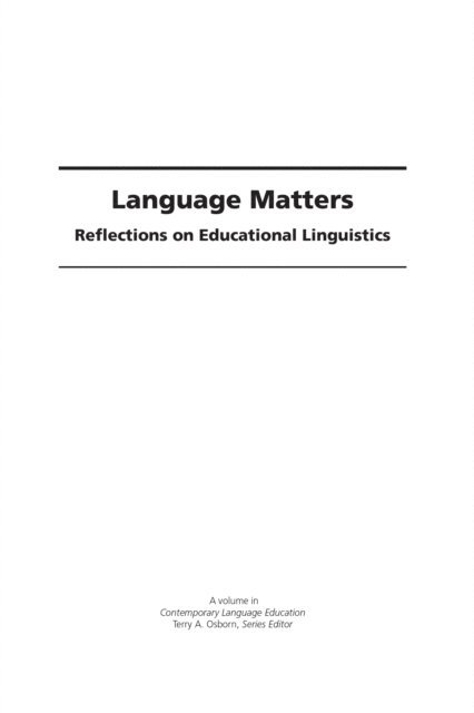 Timothy Reagan - Language Matters, E-bok