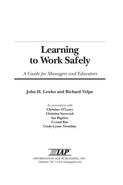 Richard Volpe, John H. Lewko - Learning to Work Safely, E-bok