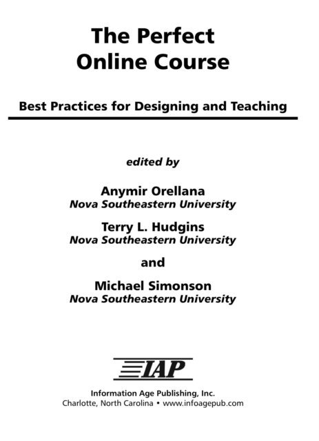 Michael Simonson, Terry L. Hudgins, Anymir Orellana - Perfect Online Course, E-bok