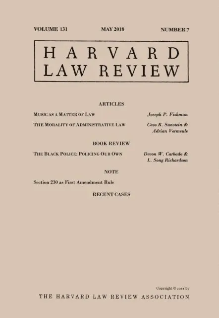 Harvard Law Review - Harvard Law Review: Volume 131, Number 7 - May 2018, E-bok. Tillgänglighet: Lägg i varukorg