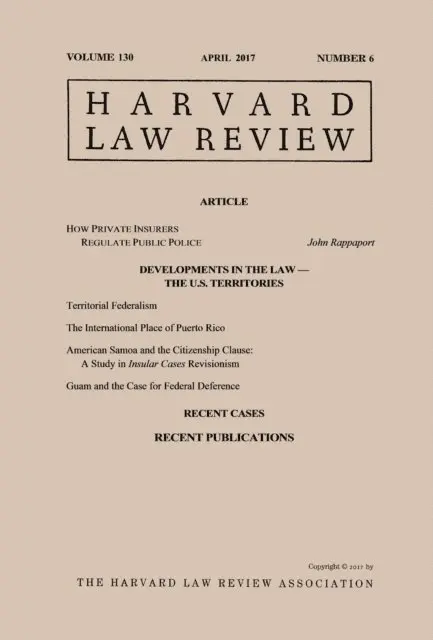 Harvard Law Review - Harvard Law Review: Volume 130, Number 6 - April 2017, E-bok. Tillgänglighet: Lägg i varukorg