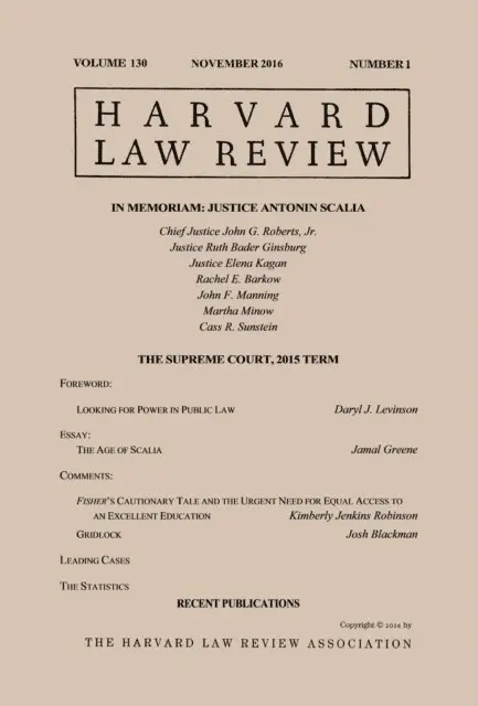 Harvard Law Review - Harvard Law Review: Volume 130, Number 1 - November 2016, E-bok. Tillgänglighet: Lägg i varukorg