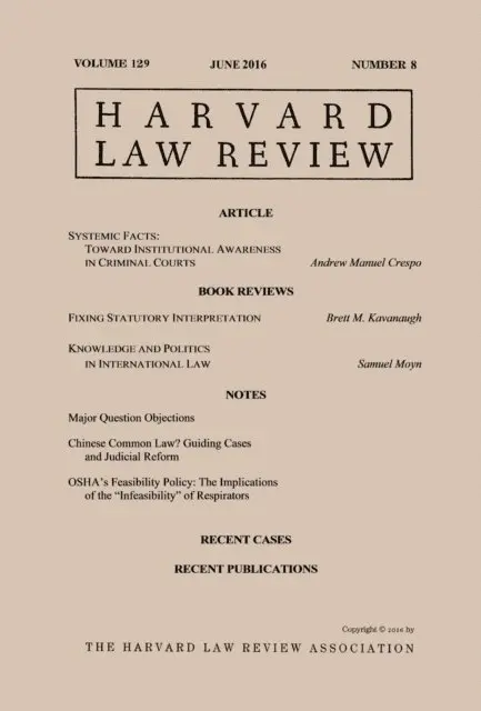 Harvard Law Review - Harvard Law Review: Volume 129, Number 8 - June 2016, E-bok. Tillgänglighet: Lägg i varukorg