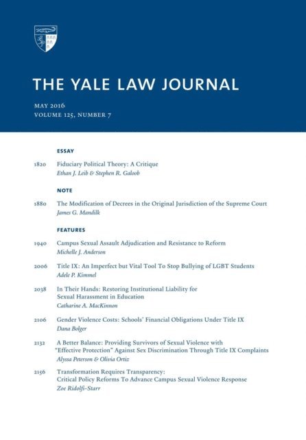 Yale Law Journal - Yale Law Journal: Volume 125, Number 7 - May 2016, E-bok. Tillgänglighet: Lägg i varukorg
