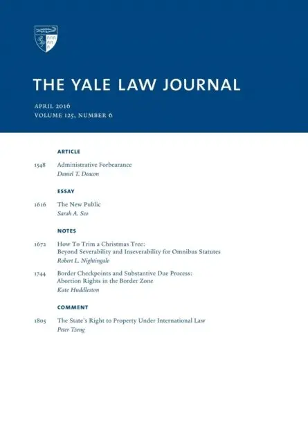 Yale Law Journal - Yale Law Journal: Volume 125, Number 6 - April 2016, E-bok. Tillgänglighet: Lägg i varukorg