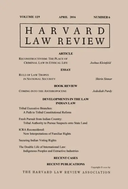Harvard Law Review - Harvard Law Review: Volume 129, Number 6 - April 2016, E-bok. Tillgänglighet: Lägg i varukorg
