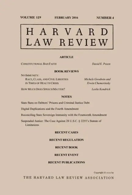 Harvard Law Review - Harvard Law Review: Volume 129, Number 4 - February 2016, E-bok. Tillgänglighet: Lägg i varukorg