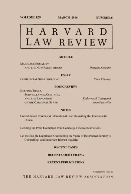 Harvard Law Review - Harvard Law Review: Volume 129, Number 5 - March 2016, E-bok. Tillgänglighet: Lägg i varukorg
