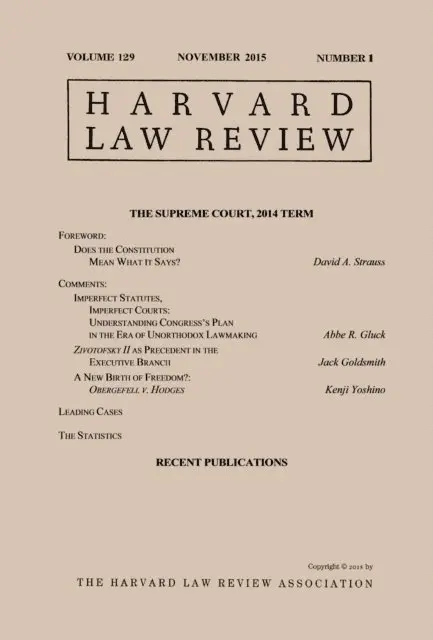 Harvard Law Review - Harvard Law Review: Volume 129, Number 1 - November 2015, E-bok. Tillgänglighet: Lägg i varukorg