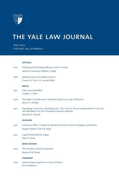 Yale Law Journal - Yale Law Journal: Volume 124, Number 7 - May 2015, E-bok. Tillgänglighet: Lägg i varukorg