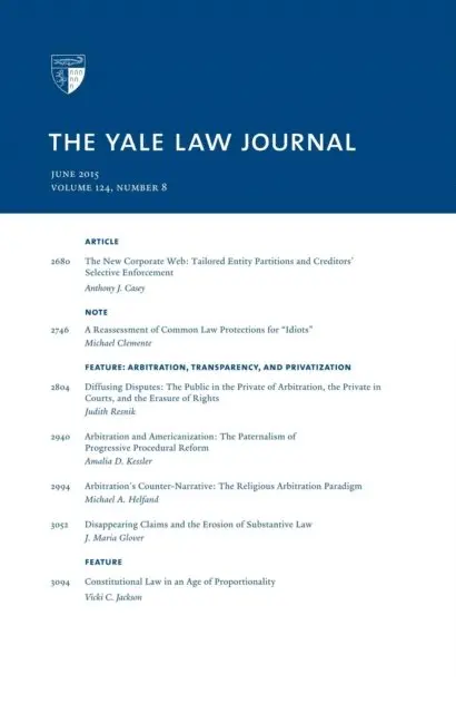 Yale Law Journal - Yale Law Journal: Volume 124, Number 8 - June 2015, E-bok. Tillgänglighet: Lägg i varukorg