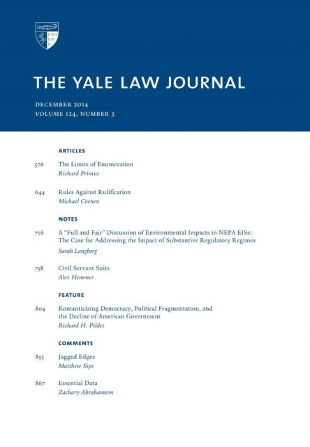 Yale Law Journal - Yale Law Journal: Volume 124, Number 3 - December 2014, E-bok. Tillgänglighet: Lägg i varukorg