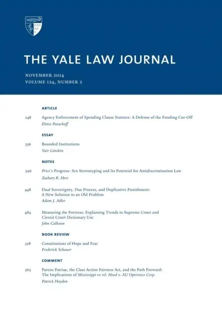 Yale Law Journal - Yale Law Journal: Volume 124, Number 2 - November 2014, E-bok. Tillgänglighet: Lägg i varukorg