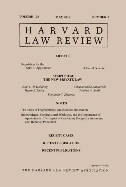 Harvard Law Review: Volume 125, Number 7 - May 2012