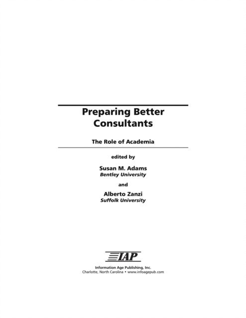 Alberto Zanzi, Susan Adams - Preparing Better Consultants, E-bok