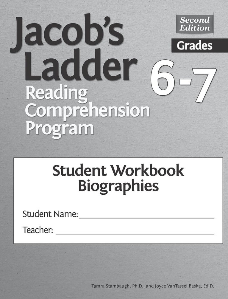 Joyce VanTassel-Baska, Tamra Stambaugh - Jacob's Ladder Reading Comprehension Program, Häftad