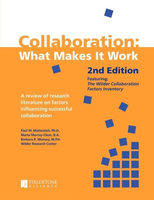 Paul W. Mattessich - Collaboration, E-bok