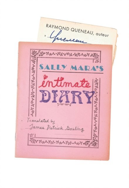 Raymond Queneau - Sally Mara's Intimate Diary, E-bok