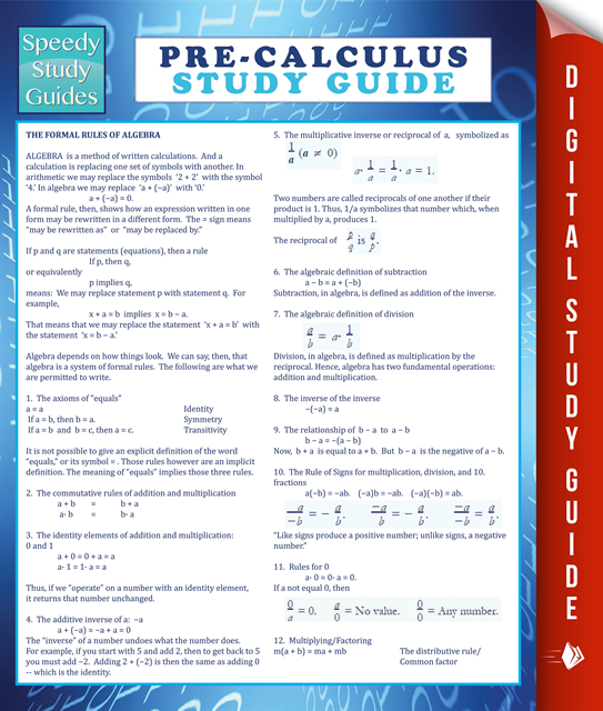 Pre-Calculus Study Guide (Speedy Study Guide)