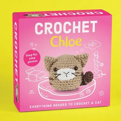Pil Crochet Kit for Beginners - Chloe the Cat Amigurumi - Complete DIY Kit with Step-By-Step Instructions, Yarn, Hook, Safety Eyes & Stuffing - Make a