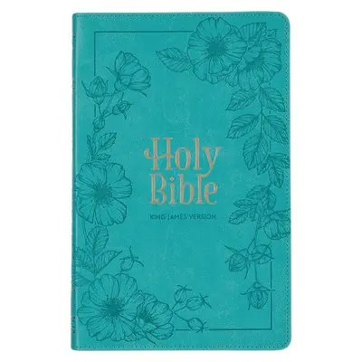 KJV Holy Bible, Standard Size Faux Leather Red Letter Edition - Thumb Index & Ribbon Marker, King James Version, Teal Floral Zipper Closure, Inbunden. Tillgänglighet: Lägg i varukorg