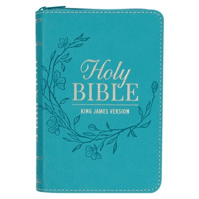 KJV Bible Pocket Faux Leather Teal W/Zipper, Inbunden