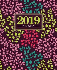 Agenda 2019: 19x23cm: Agenda 2019 semainier: Motif floral tendance, jaune, rose, bleu canard et corail 5678