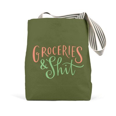 Em & Friends - Em & Friends Groceries & Shit (Olive) Tote Bags, Övrigt