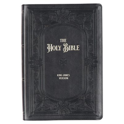 KJV Holy Bible, Giant Print Full-Size Faux Leather Red Letter Edition - Thumb Index & Ribbon Marker, King James Version, Midnight Blue, Inbunden