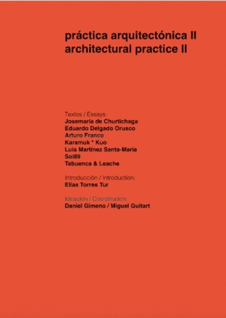Miguel Guitart, Daniel Gimeno - Practica arquitectonica II, E-bok