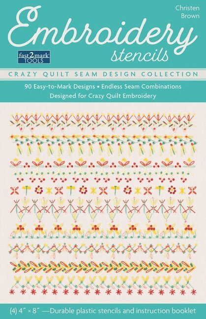 Christen Brown - Embroidery Stencils, Crazy Quilt Seam Design Collection. Tillgänglighet: Tillfälligt slut