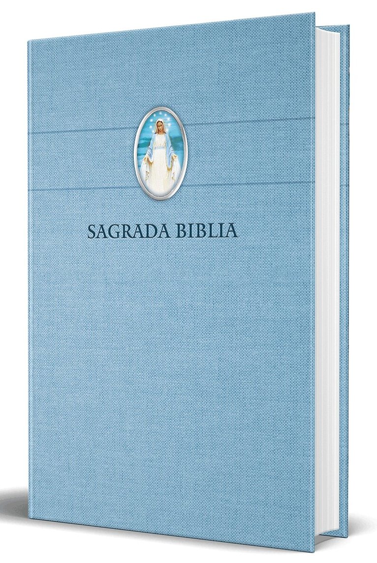 Biblia Católica en español con Virgen Milagrosa en cubierta / Catholic Bible in Spanish Hardcover, Blue, Inbunden