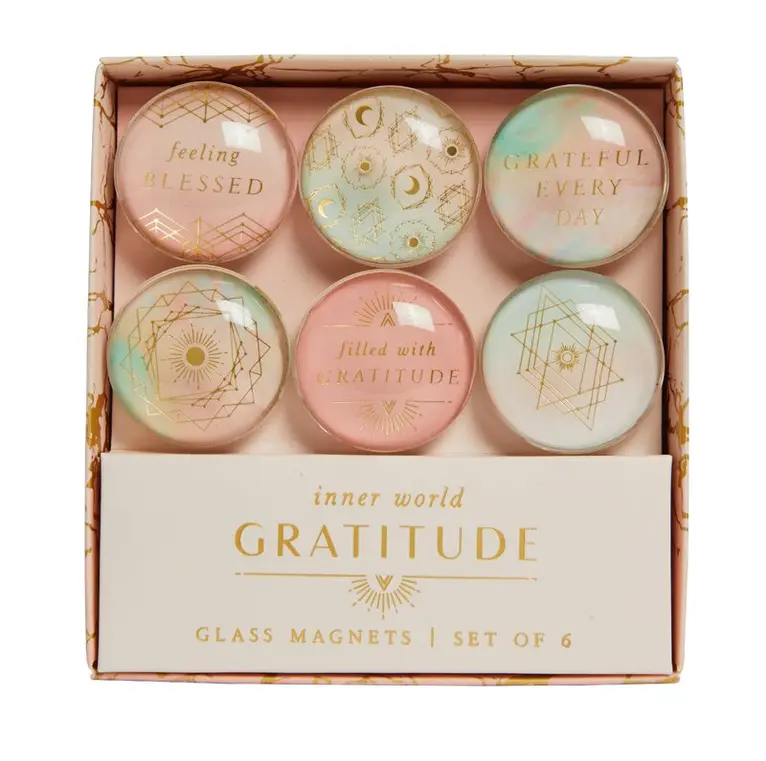 Insight Editions - Gratitude: Glass Magnet Set (Set of 6). Tillgänglighet: Tillfälligt slut