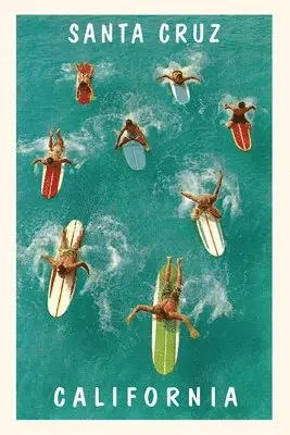 Vintage Journal Surfers from Above, Santa Cruz, California