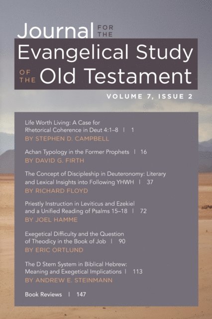 Russell Meek - Journal for the Evangelical Study of the Old Testament, 7.2, E-bok