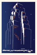 Vintage Journal Abstract Skyscraper at Night